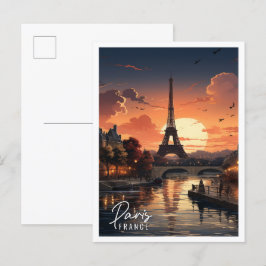Schöne Aussicht auf den Eiffelturm Paris Frankreic Postkarte