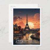 Schöne Aussicht auf den Eiffelturm Paris Frankreic Postkarte (Vorne/Hinten)