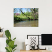 Schöne Aussicht auf den Fluss Poster (Heimbüro)