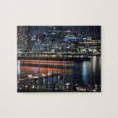 Schöne Aussicht auf den Hafen bei Nacht Puzzle (Horizontal)