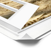 Schöne Aussicht auf den Sandstrand und das Meer Poster (Ecke)