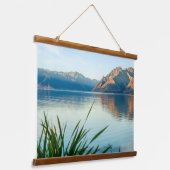 Schöne Aussicht auf den schönen Wanaka-See Wandteppich Mit Holzrahmen (Gewinkelt)