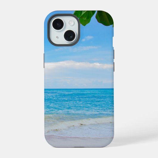 Schöne Aussicht auf den Strand iPhone 15 Hülle (Rückseite)