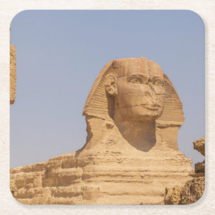 Schöne Aussicht auf die alte Große Sphinx in Ägypt Rechteckiger Pappuntersetzer