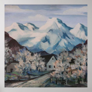 Schöne Aussicht auf die Berge Poster
