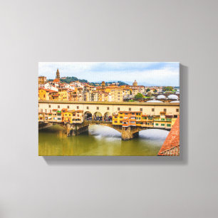 Schöne Aussicht auf Ponte Vecchio, Florenz, Italie Leinwanddruck