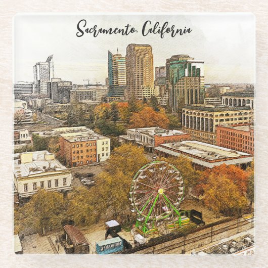 Schöne Aussicht auf Sacramento Glasuntersetzer (Vorderseite)