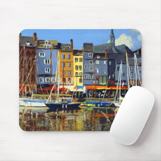 Schöne Aussicht auf Sailboats im Hafen von Honflue Mousepad (Mit Mouse)