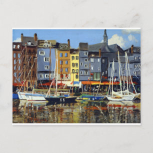 Schöne Aussicht auf Sailboats im Hafen von Honflue Postkarte