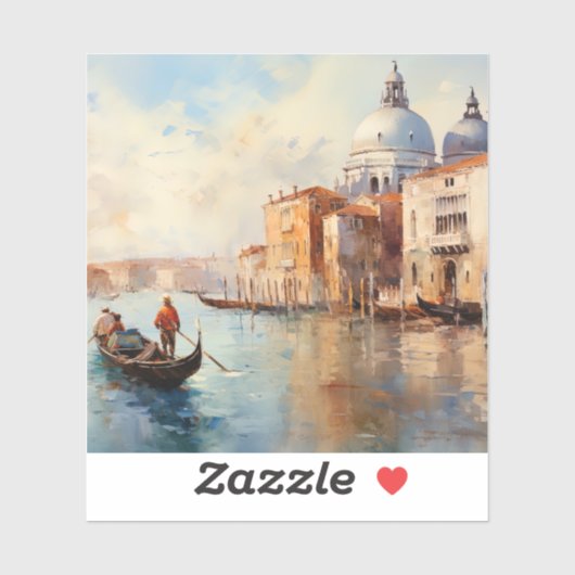 Schöne Aussicht auf Venedig Aufkleber (Blatt)