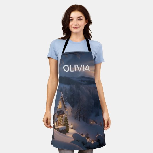 Schöne Aussicht auf Weihnachten Schürze (Getragen)