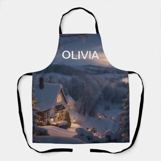 Schöne Aussicht auf Weihnachten Schürze (Vorderseite)