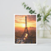 Schöne Aussicht aus der Luft auf den Eiffelturm Pa Postkarte (Stehend Vorderseite)