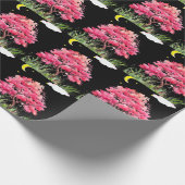 Schöne Aussicht in der Nacht auf eine Kirschblüte Geschenkpapier (Ecke)