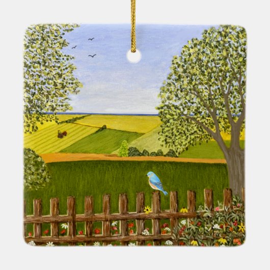 Schöne Aussicht Keramikornament (Rückseite)