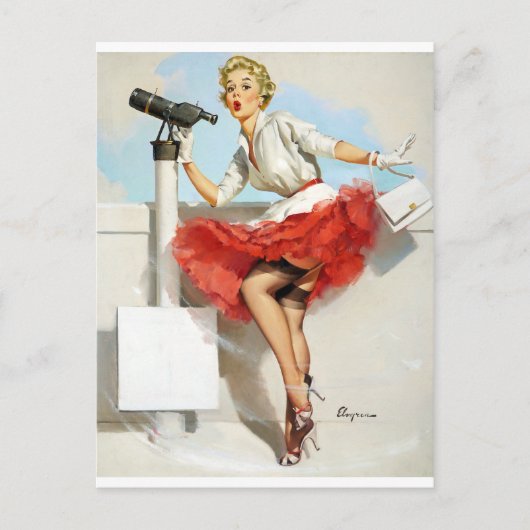 Schöne Aussicht Pin Up Postkarte (Vorderseite)