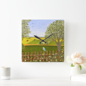 Schöne Aussicht Quadratische Wanduhr (Zuhause)