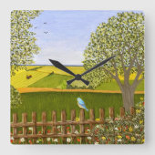 Schöne Aussicht Quadratische Wanduhr (Vorderseite)