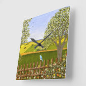 Schöne Aussicht Quadratische Wanduhr (Winkel)