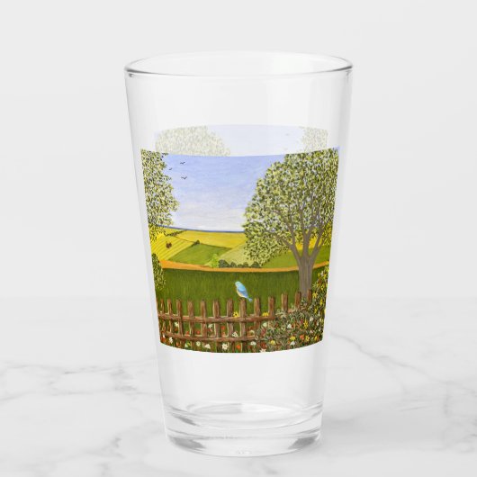 Schöne Aussicht Weiß Glas (Rückseite)