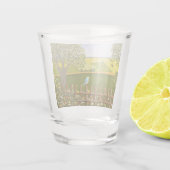 Schöne Aussicht Weiß Schnapsglas (Rückseite)