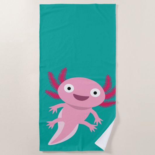 Schöne Axolotl-Illustration Strandtuch (Vorderseite)