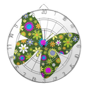 Schöne Aziza Butterfly Whimsy Blüten Dartscheibe