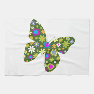 Schöne Aziza Butterfly Whimsy Blüten Küchentuch