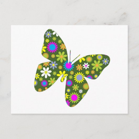 Schöne Aziza Butterfly Whimsy Blüten Postkarte (Vorderseite)