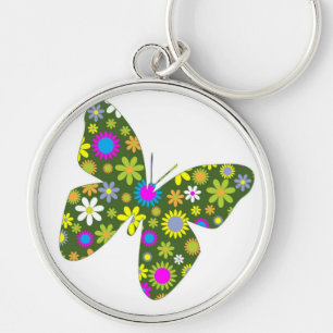 Schöne Aziza Butterfly Whimsy Blüten Schlüsselanhänger