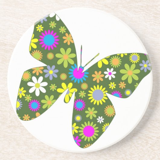 Schöne Aziza Butterfly Whimsy Blüten Untersetzer (Vorne)