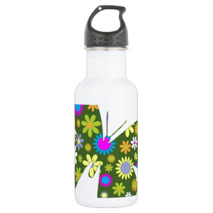 Schöne Aziza Schmetterlingsflügel Whimsy Blüten Trinkflasche