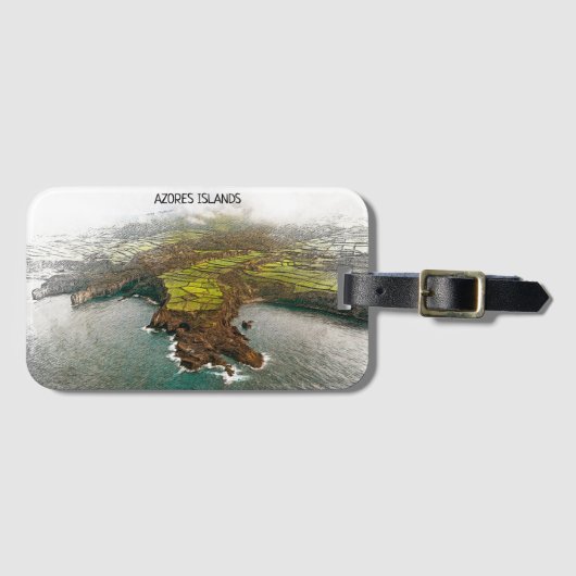 Schöne Azoren-Inseln Küstensicht Gepäckanhänger (Vorderseite (Horizontal))