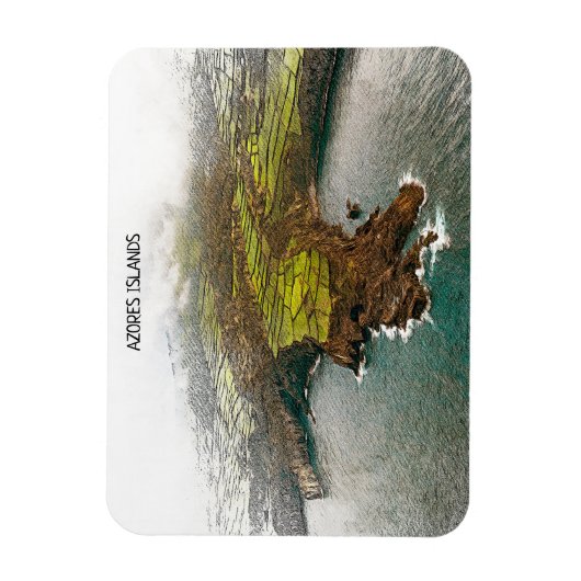 Schöne Azoren-Inseln Küstensicht Magnet (Vertikal)