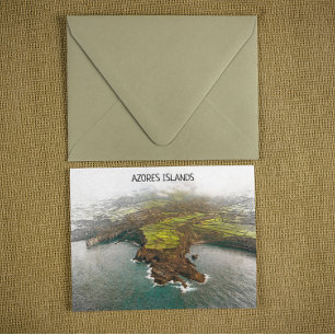 Schöne Azoren-Inseln Küstensicht Postkarte