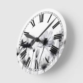 Schöne B&W-Röntgenblumen Runde Wanduhr (Winkel)