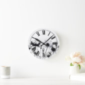 Schöne B&W-Röntgenblumen Runde Wanduhr (Zuhause)