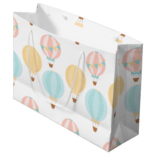 Schöne Baby-Ballone Große Geschenktüte (Vorderseite Schrägansicht)