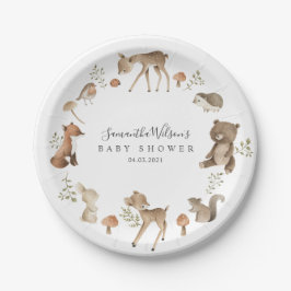 Schöne Baby Bunny Deer Fox Floral Baby Dusche Pappteller