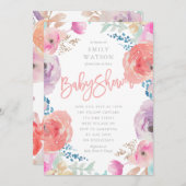 Schöne Baby Dusche Einladung Blumenwasser Farbe (Vorne/Hinten)