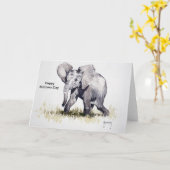 Schöne Baby Elephant Mothers Day Card Karte (Gelbe Blume)