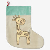 Schöne Baby-Giraffe Weihnachten Großer Weihnachtsstrumpf (Vorderseite)