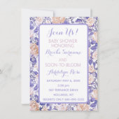 Schöne Baby Girl Dusche floral Einladung (Vorderseite)