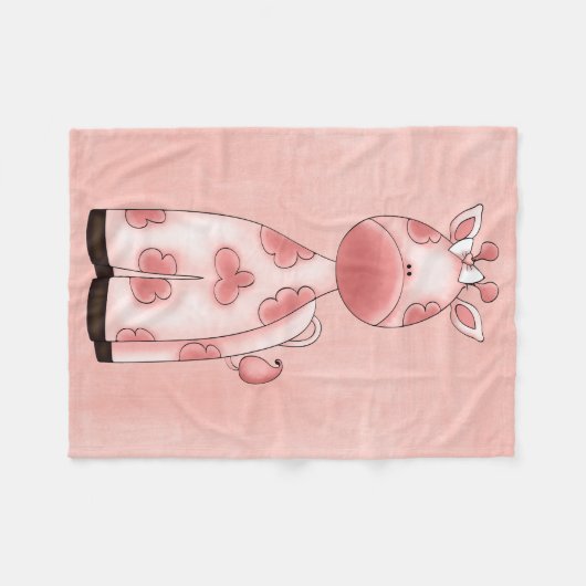 Schöne Baby-Rosa-Giraffe Fleecedecke (Vorderseite (Horizontal))