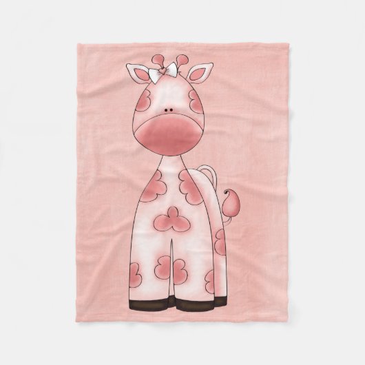 Schöne Baby-Rosa-Giraffe Fleecedecke (Vorderseite)