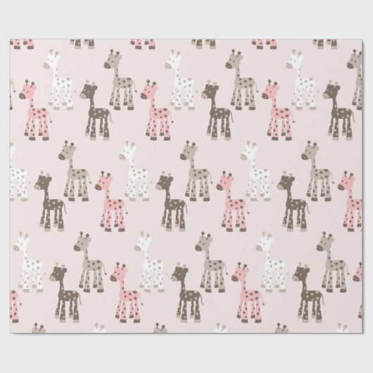 Schöne Baby-Rosa-Giraffe Geschenkpapier (Flach)