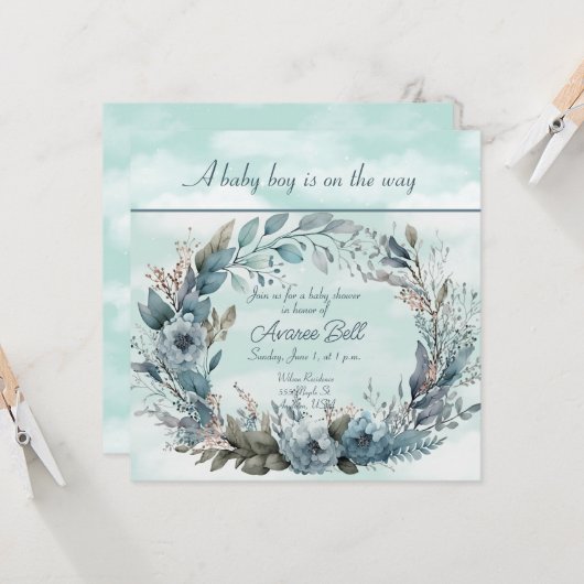 Schöne Babydusche (Vorderseite/Rückseite Beispiel)