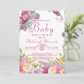 Schöne Babydusche Butterfly Aquarell Einladung (Stehend Vorderseite)