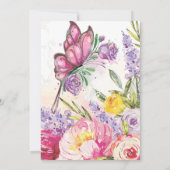 Schöne Babydusche Butterfly Aquarell Einladung (Rückseite)