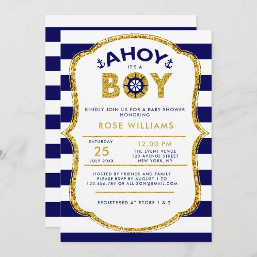 Schöne Babydusche Einladung (Vorne/Hinten)